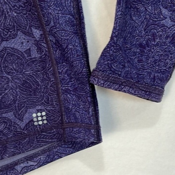 Title Nine Purple Floral Wool Blend Long Sleeve  Top w/ Zipper Pocket - size S - Picture 5 of 9